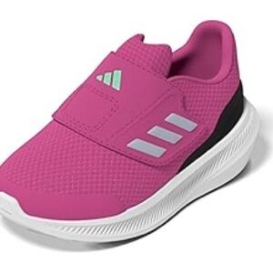 Size 10 Toddler Adidas Pink and Black Sneakers with Modern Slip-On Design